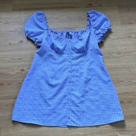 H&M Dresses H M Divided Gingham Dress Purple Xl Poshmark